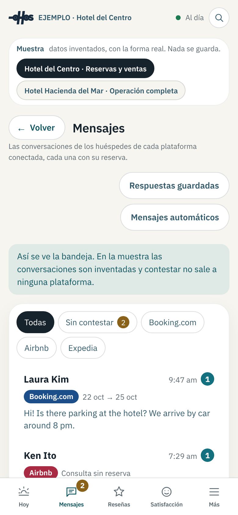 Mensajes en el teléfono.